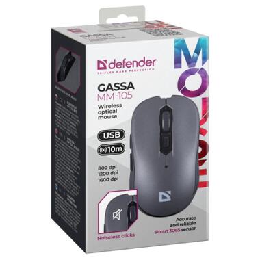 Мышка Defender Gassa MM-105 Wireless Silent Grey (52104) фото №5