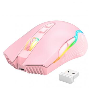 Мишка ігрова ONIKUMA Gaming CW905 RGB, розова фото №2