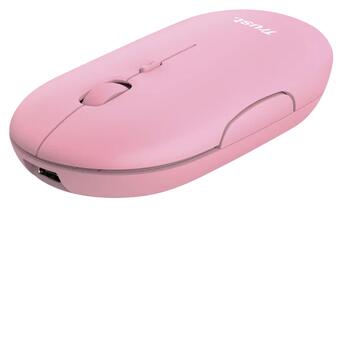 Миша Trust Puck Rechargeable Ultra-Thin BT WL Silent Pink (24125) фото №2