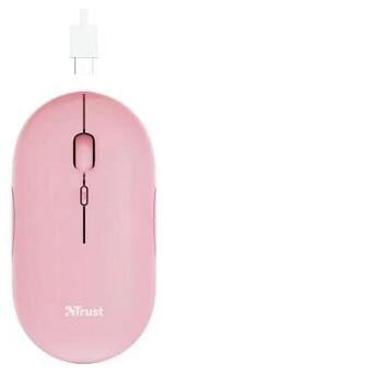 Миша Trust Puck Rechargeable Ultra-Thin BT WL Silent Pink (24125) фото №5
