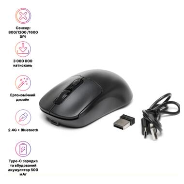 Мышка Holmer MW-03OF Wireless/Bluetooth Black (MW-03OF) фото №12