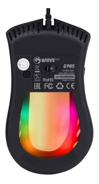 Миша Marvo G985 RGB-LED USB Black фото №5