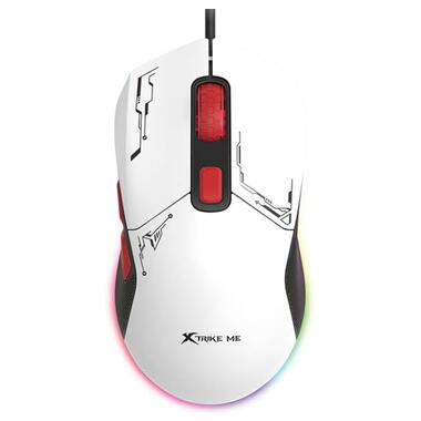 Мишка XTRIKE ME GM-316W, ігрова 7200dpi., 7кн., 13 режимів RGB, 2 панелі, біла (GM-316W) фото №1