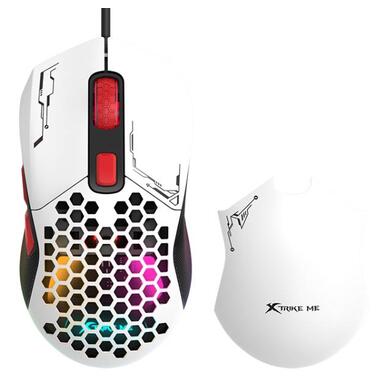 Мишка XTRIKE ME GM-316W, ігрова 7200dpi., 7кн., 13 режимів RGB, 2 панелі, біла (GM-316W) фото №9