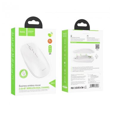 Миша HOCO Art dual-mode business wireless mouse GM15 |BT5.0, 2.4G, 800/1200/1600dpi| біла фото №4