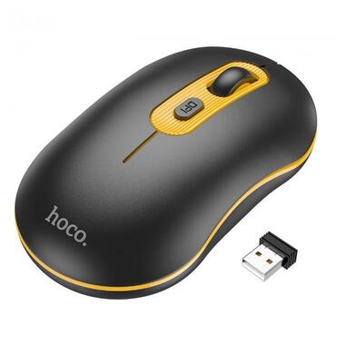 Миша HOCO Platinum 2.4 G business wireless mouse GM21 чорно-жовта фото №1