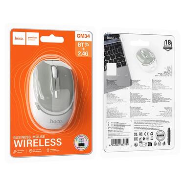 Мышь Hoco GM34 Nuevo dual-mode Gray white фото №3