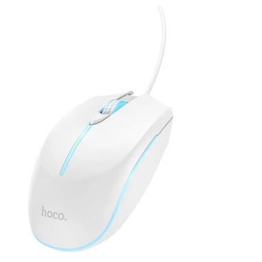 Проводная мышь Hoco GM37 Wonderful Gaming Luminous White фото №1