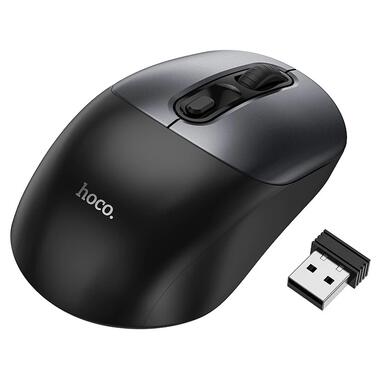 Манипулятор мышь HOCO GM28 2.4G business wireless mouse Black Metal Gray (6942007619684) фото №1