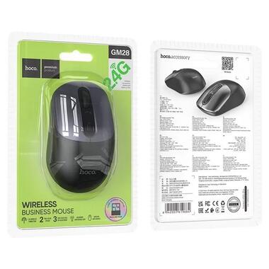 Манипулятор мышь HOCO GM28 2.4G business wireless mouse Black Metal Gray (6942007619684) фото №4