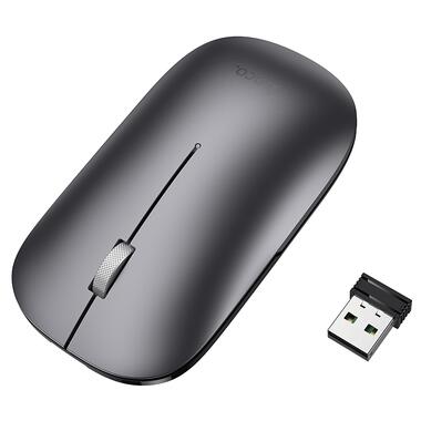 Мышь HOCO GM43 Adelanto dual-mode wireless mouse(rechargeable version) deep space gray (6942007671859) фото №1