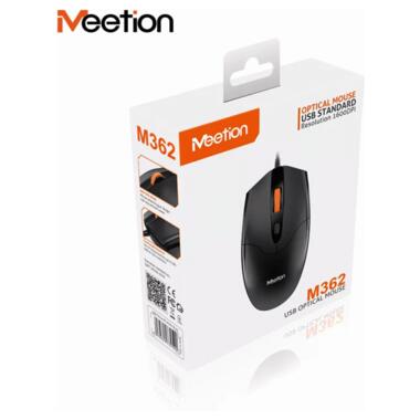 Миша MeeTion MT-M362 |USB, 800/1200/1600 DPI| чорна фото №6