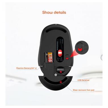 Миша MeeTion Wireless Mouse 2.4 G MT-R570 чорна фото №2