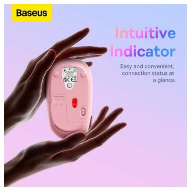 Миша Baseus F01B Tri-Mode Wireless Mouse |2.4G/BT5.0+BT3.0 | рожева фото №10