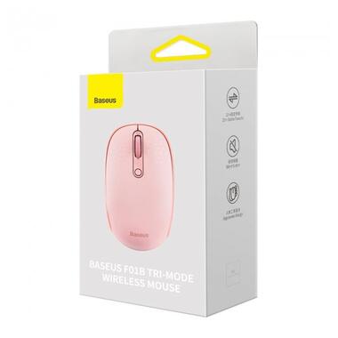 Миша Baseus F01B Tri-Mode Wireless Mouse |2.4G/BT5.0+BT3.0 | рожева фото №6