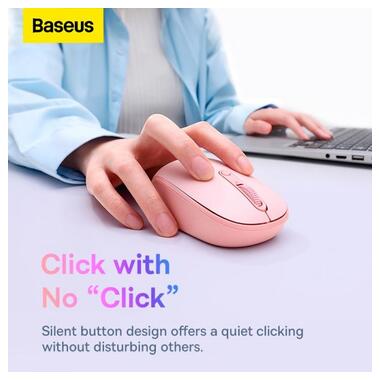 Миша Baseus F01B Tri-Mode Wireless Mouse |2.4G/BT5.0+BT3.0 | рожева фото №12