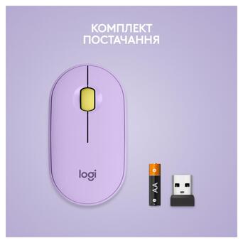 Миша бездротова Logitech Pebble M350 (910-006752) Lavender Lemonade USB фото №9