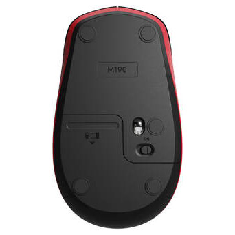 Миша LOGITECH M190 Full-size wireless mouse червоний фото №6