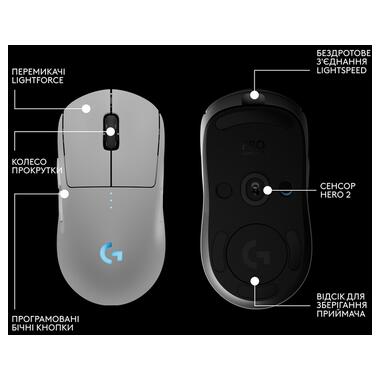 Мышь LOGITECH G PRO 2 Wireless LIGHTSPEED - WHITE (L910-007302) фото №5