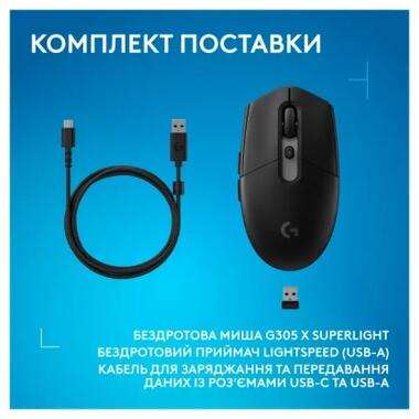Мышка Logitech G305 X Superlight Wireless Black (910-007739) фото №12