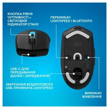 Мышка Logitech G305 X Superlight Wireless Black (910-007739) фото №11