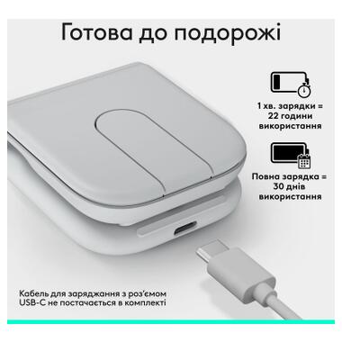Мышка Logitech Mobi Fold Bluetooth Off-White (910-007631) фото №5