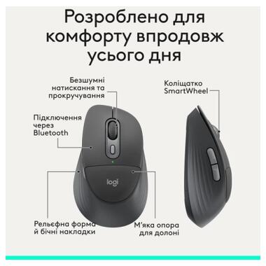 Мышка Logitech Signature Comfort Plus M850L Wireless/USB-C Graphite (910-007715) фото №3