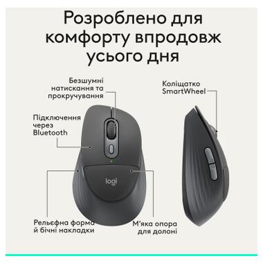 Мышка Logitech Signature Comfort Plus M850L Wireless/Bluetooth/USB-C for Business Graphite (910-007704) фото №3