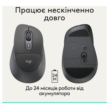 Мышка Logitech Signature Comfort Plus M850L Wireless/Bluetooth/USB-C for Business Graphite (910-007704) фото №11