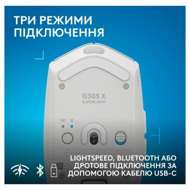 Мышка Logitech G305 X Superlight Wireless White (910-007747) фото №5