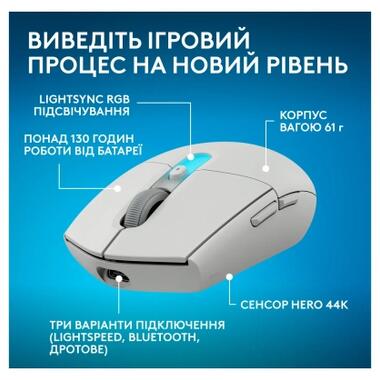 Мышка Logitech G305 X Superlight Wireless White (910-007747) фото №2