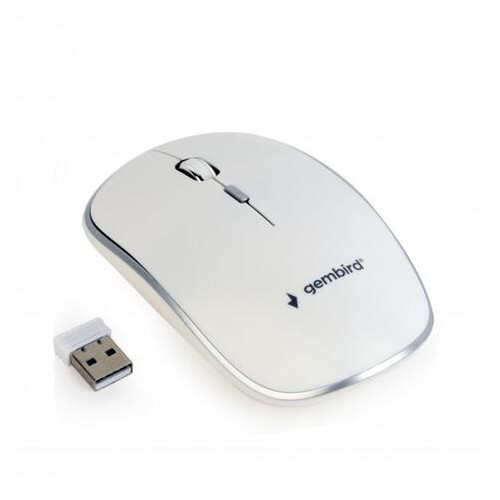 Мишка бездротова Gembird MUSW-4B-01-W White USB фото №1