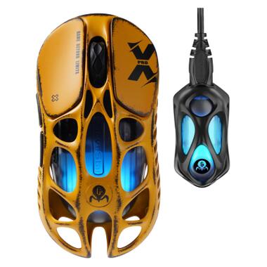Мышка GravaStar Mercury X Pro 8K RGB Wireless/Bluetooth/USB Battle-Worn Yellow (GS_X_PRO_YLW) фото №1