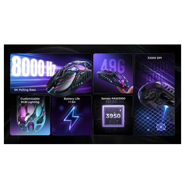 Мышка GravaStar Mercury X Pro 8K RGB Wireless/Bluetooth/USB Neon Graffiti (GS_X_PRO_CG_BLK) фото №9