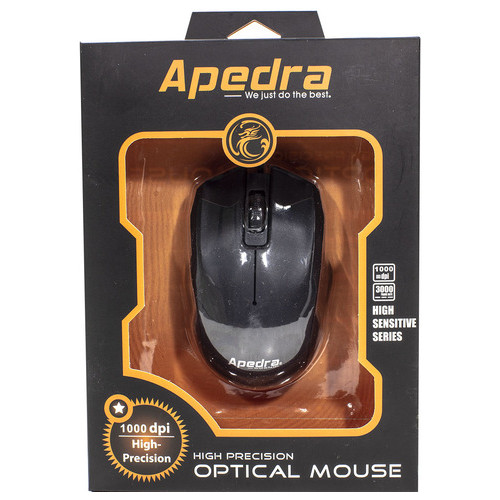 Миша комп'ютерна провідна Apedra M4 Black фото №8