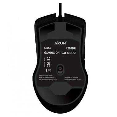 Мишка провідна ігрова Aikun GX66 RGB, чорна фото №6