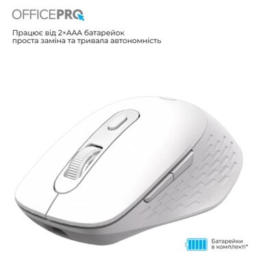 Мышка OfficePro M265W Wireless/Bluetooth Silent Click White (M265W) фото №9