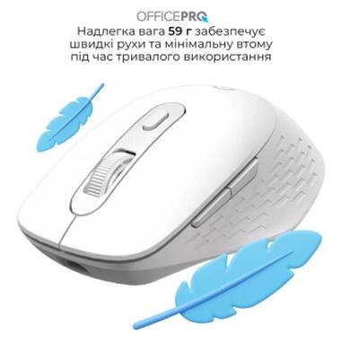 Мышка OfficePro M265W Wireless/Bluetooth Silent Click White (M265W) фото №8