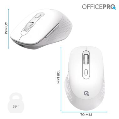 Мышка OfficePro M265W Wireless/Bluetooth Silent Click White (M265W) фото №12