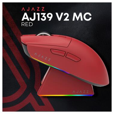 Мышка Ajazz AJ139 V2 MC Wireless/Bluetooth/USB Red (AJ139-V2-MC-R) фото №6