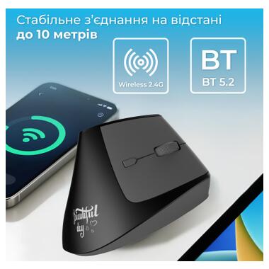 Мышка Ajazz i300 Wireless/Bluetooth/USB Black (i300-B) фото №7