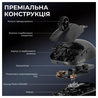 Мышка Ajazz AJ199 Carbon fiber Wireless/Bluetooth/USB Black (AJ199-B) фото №8