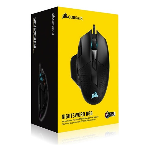 Миша Corsair Nightsword RGB Tunable FPS/MOBA Gaming Mouse Black (CH-9306011-EU) USB фото №7