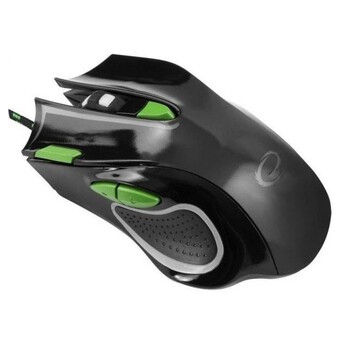 Миша Esperanza MX401 Hawk (EGM401KG) Black/Green, Optical, USB, 2400 dpi, підсвічування фото №2