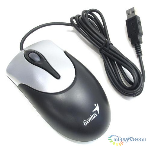 Миша Genius NS-100 черно-серебристая USB (31010232100) фото №1