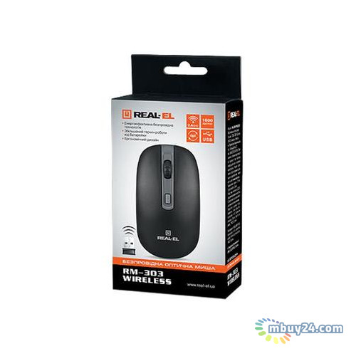 Мишь REAL-EL RM-301 Wireless Black USB грн фото №6