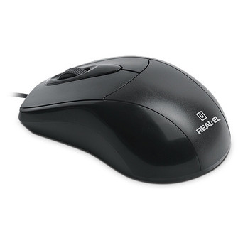 Мишка REAL-EL RM-207 (чорна) , USB, 1 Wheel, 1000cpi фото №4