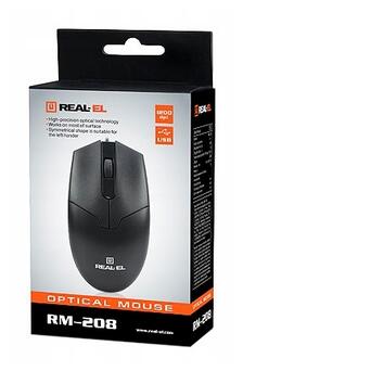Миша REAL-EL RM-208 Black USB UAH фото №8
