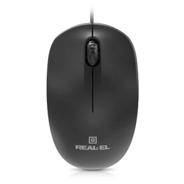 Мышь REAL-EL RM-206 USB, чёрная (EL123200061) фото №2