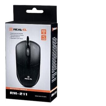 Миша Real-El RM-211 USB black фото №5